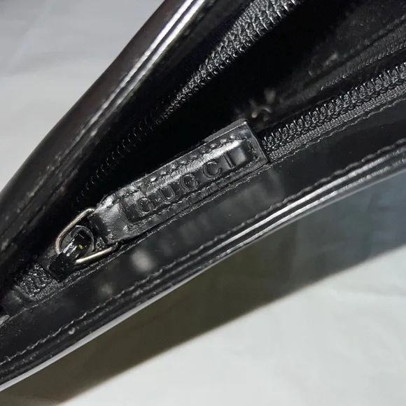 Vintage Gucci Black Patent Leather Bucket Bag Purse Shoulder handbag 90s Y2K